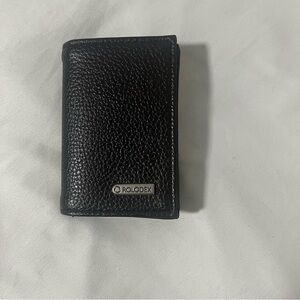 Chocolate Brown Pebbled Leather Key & Card Holder Everyday Convenient EUC Unisex